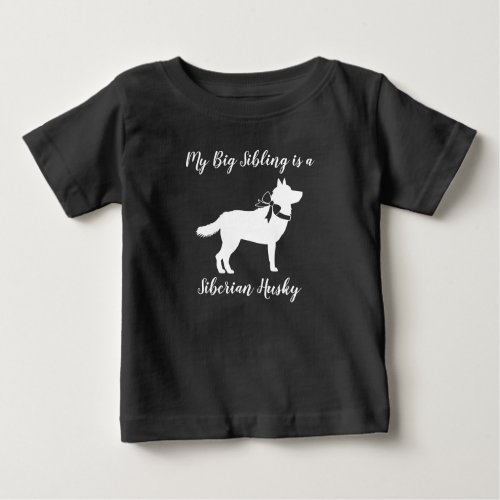 Siberian Husky Dog Baby Shower Puppy Grey Baby T_Shirt