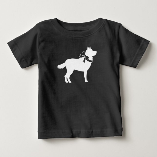 Siberian Husky Dog Baby Shower Puppy Grey Baby T-Shirt (Front)