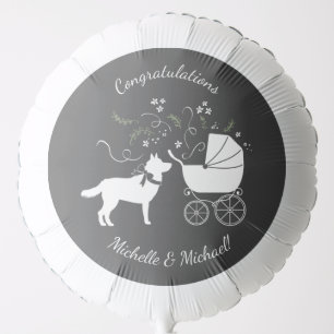 Siberian Husky Dog Baby Shower Puppy Grey Balloon