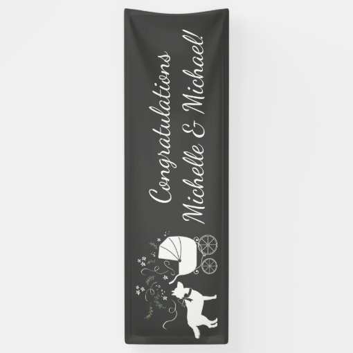Siberian Husky Dog Baby Shower Puppy Grey Banner Zazzle