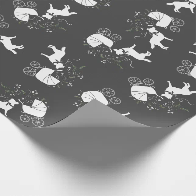 Siberian Husky Dog Baby Shower Puppy Grey Wrapping Paper Zazzle