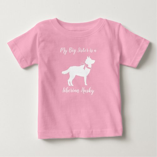 Siberian Husky Dog Baby Shower Puppy Pink Girl Baby T_Shirt