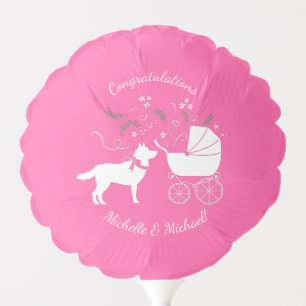 Siberian Husky Dog Baby Shower Puppy Pink Girl Balloon