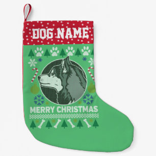Siberian Husky Dog Breed Ugly Christmas Sweater Small Christmas Stocking