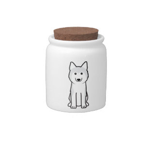 Siberian Husky Dog Cartoon Candy Jar