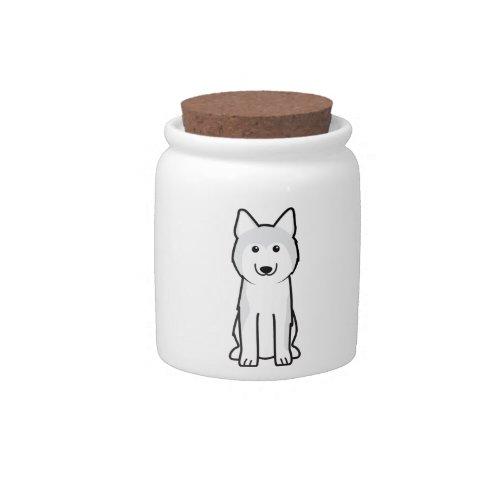 Siberian Husky Dog Cartoon Candy Jar