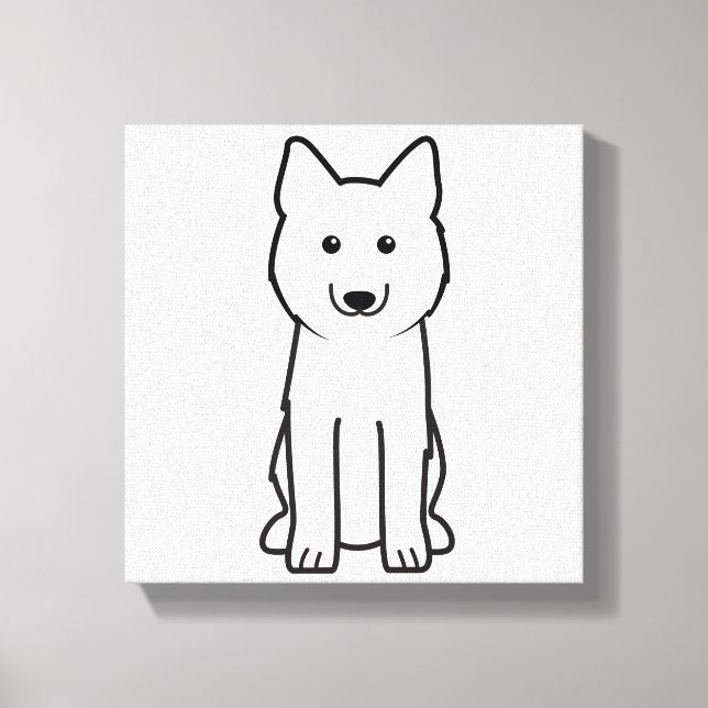 Siberian Husky Dog Cartoon Canvas Print (Front)