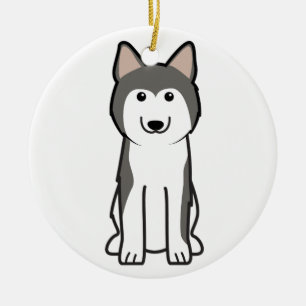 Siberian Husky Dog Cartoon Ceramic Ornament