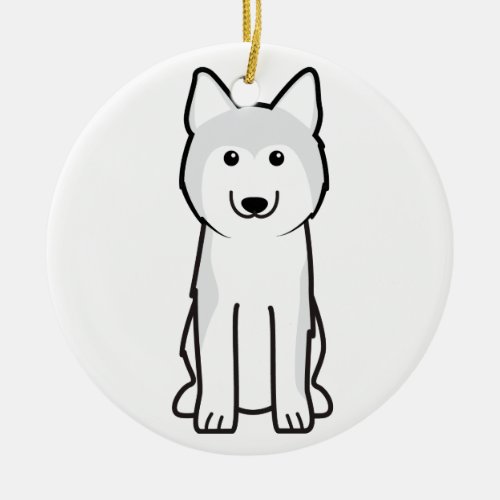 Siberian Husky Dog Cartoon Ceramic Ornament