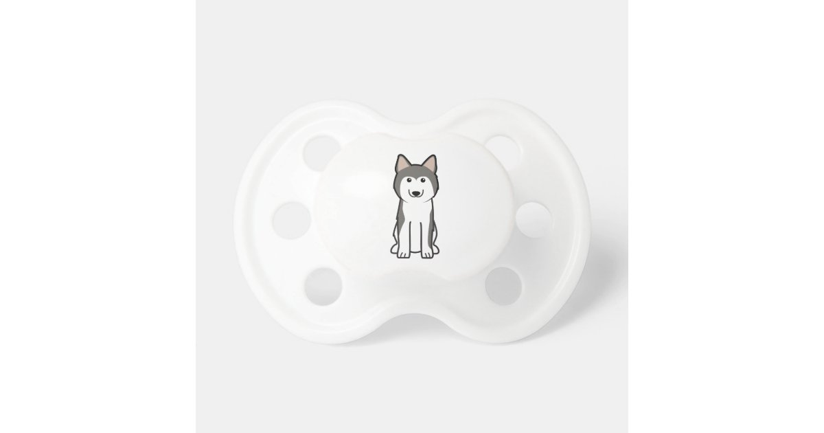 Siberian Husky Dog Cartoon Pacifier Zazzle Com