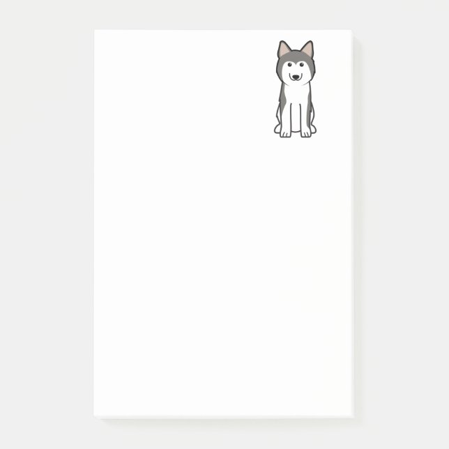 Siberian Husky Dog Cartoon Post-it Notes (Front)