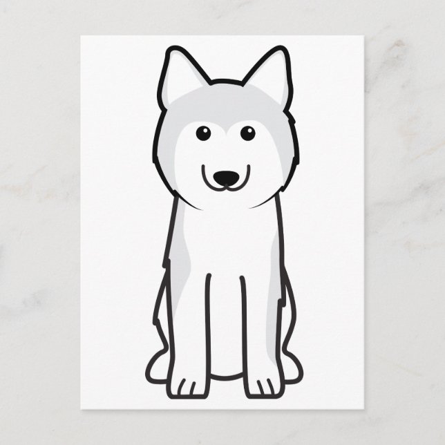 Siberian Husky Dog Cartoon Postcard (Front)