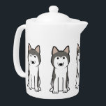 Siberian Husky Dog Cartoon Teapot<br><div class="desc">Siberian Husky. Design by DogBreedCartoon</div>