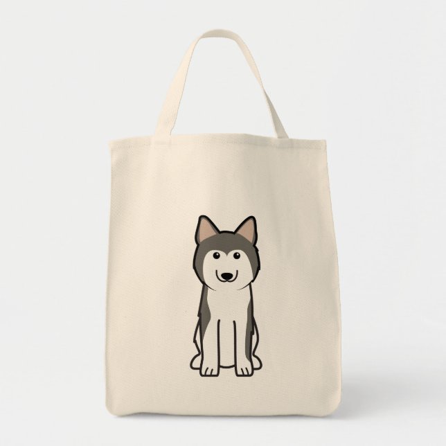 Siberian Husky Dog Cartoon Tote Bag (Front)