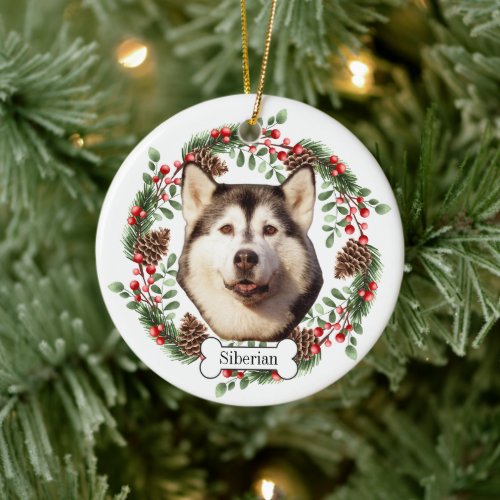 Siberian Husky dog Ceramic Ornament