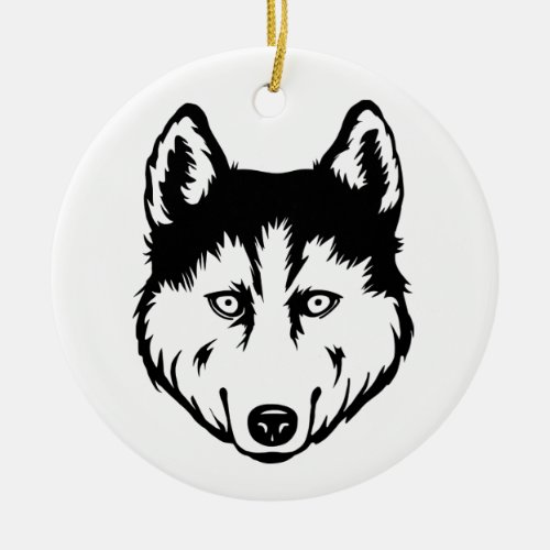 Siberian Husky Dog Ceramic Ornament