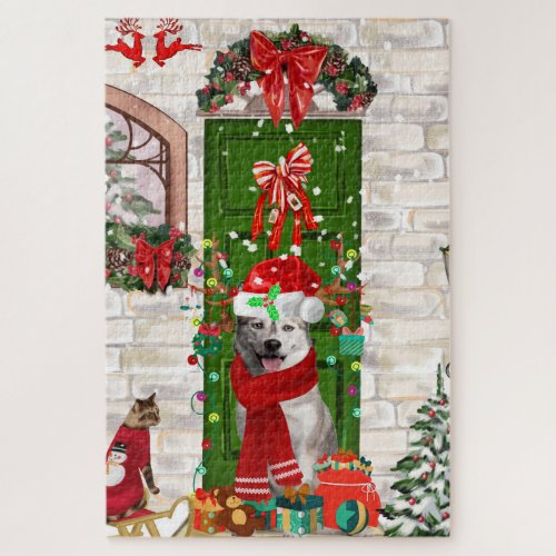 Siberian Husky Dog Christmas  Jigsaw Puzzle