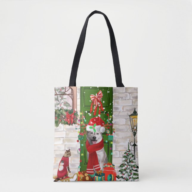 Siberian Husky Dog Christmas  Tote Bag (Front)