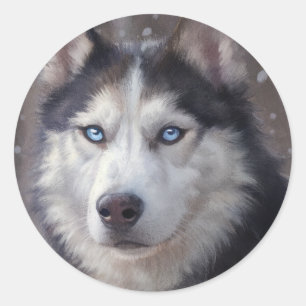 Siberian Husky Dog Classic Round Sticker
