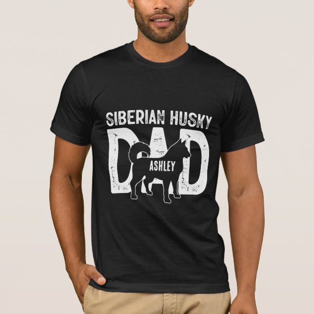 Siberian husky Dog Dad Puppy Dad T-Shirt (Front)