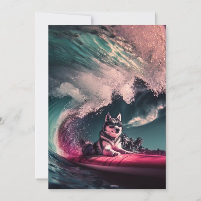 Siberian Husky Dog Days of Summer Greeting Cards (Front)