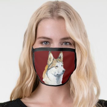 Siberian Husky Dog Face Mask by JLBIMAGES at Zazzle