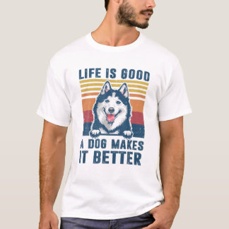Siberian Husky Dog Gifts Funny Dog Dad Mom Men Wom T-Shirt