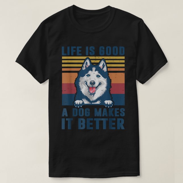 Siberian Husky Dog Gifts Funny Dog Dad Mom Men Wom T-Shirt (Design Front)