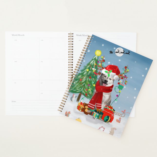 Siberian Husky Dog in Snow Christmas Planner (Display)