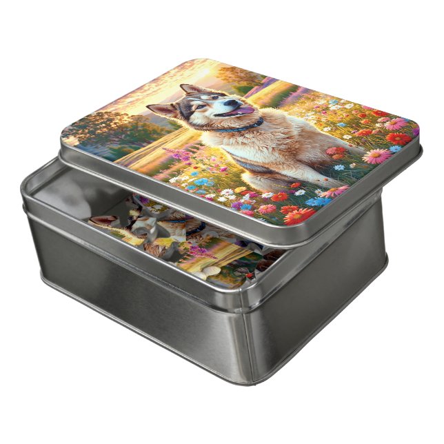 Siberian Husky Dog   Jigsaw Puzzle (Lid Open)