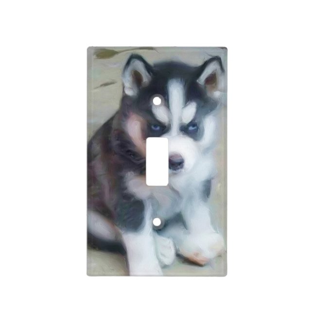 Siberian Husky dog Light Switch Cover (Front)