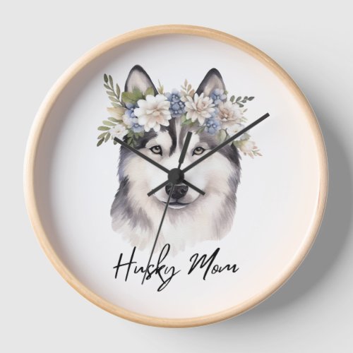Siberian Husky Dog Lover Clock