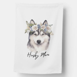 Siberian Husky Dog Lover House Flag