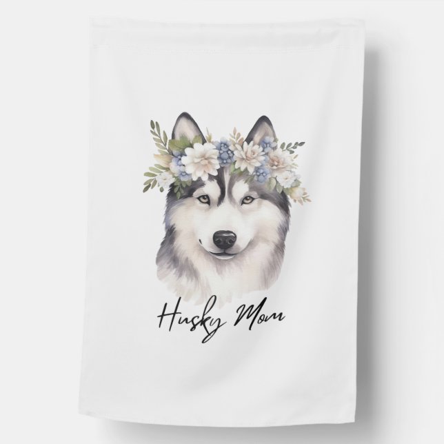 Siberian Husky Dog Lover House Flag (Front)