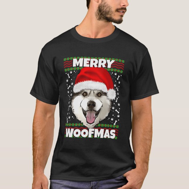 Siberian Husky Dog Lover Ugly Sweater For Christma (Front)
