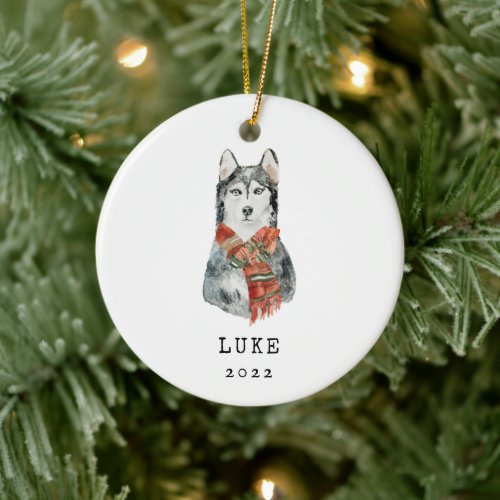 Siberian Husky Dog Memorial Ornament