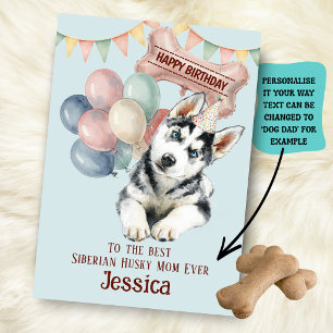 Siberian Husky Dog Mom/Dad Birthday Card