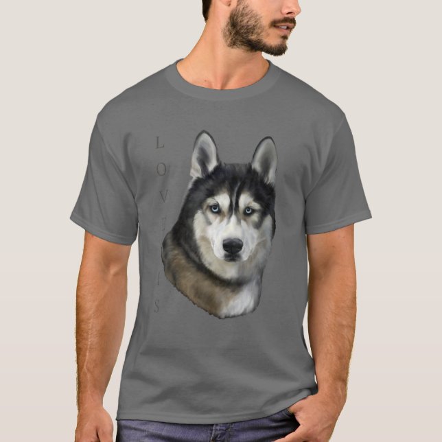 Siberian Husky Dog Mom Dad Tee Husky Apparel Love (Front)