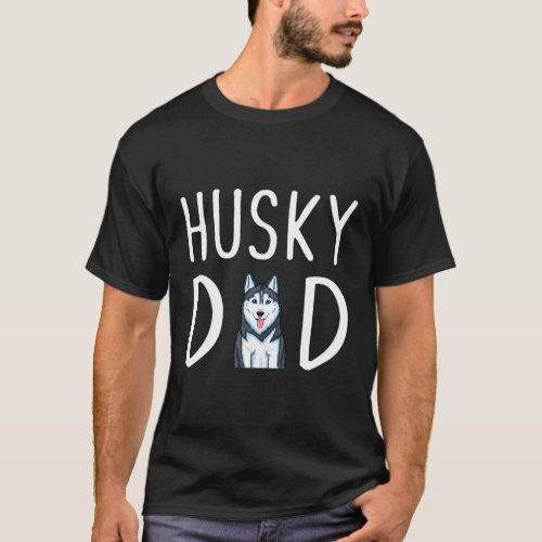 Siberian Husky Dog Papa Husky Dad T_Shirt