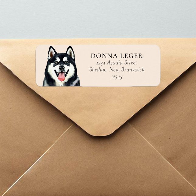 Siberian Husky Dog Personalized Address Label