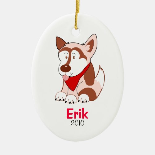 SIBERIAN HUSKY DOG Personalized Christmas Ornament