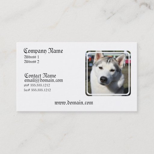Customizable Siberian Husky Dog Photo Business Card