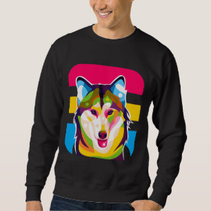 Siberian Husky Dog Pop Art Sweatshirt