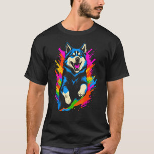 Siberian Husky Dog Pop Art T-Shirt