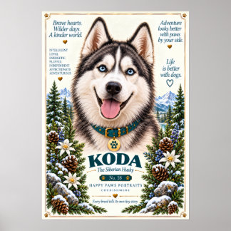 Siberian Husky Dog Portrait | Koda No. 18 Poster