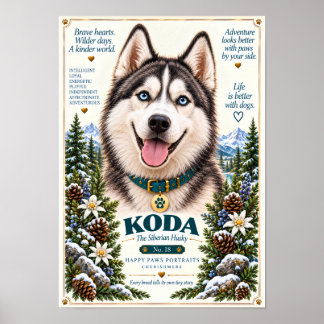 Siberian Husky Dog Portrait | Koda No. 18 Poster