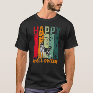 Siberian Husky Dog Retro Style Halloween Dinner P T-Shirt