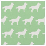 Siberian Husky Dog Silhouette Pet Sage Green Fabric
