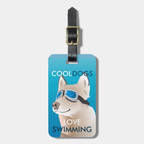 SIBERIAN HUSKY DOG _ SKYDIVING DOG KEEP YOUR COOL LUGGAGE TAG