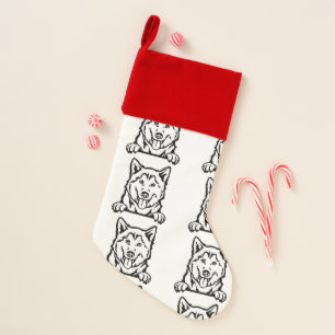 Siberian Husky dog socks Customized dog Socks - Pu Christmas Stocking
